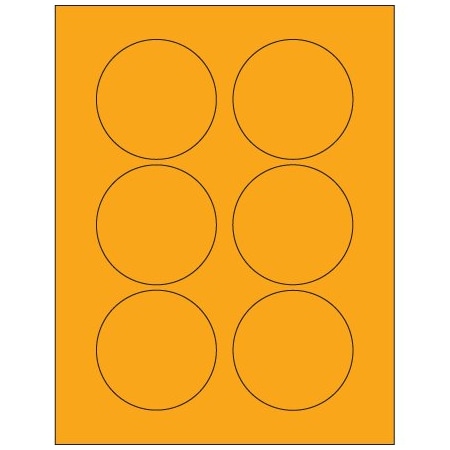 Bsc Preferred 3'' Fluorescent Orange Circle Laser Labels, 600PK BUY00021595